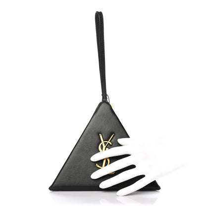 Saint Laurent Lambskin Pyramid Clutch Black 2 of 7
