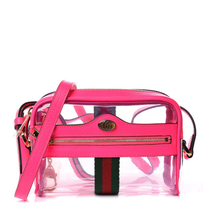 Gucci Vinyl Web Mini Ophidia Transparent Shoulder Bag Fluorescent Fuchsia 1 of 9