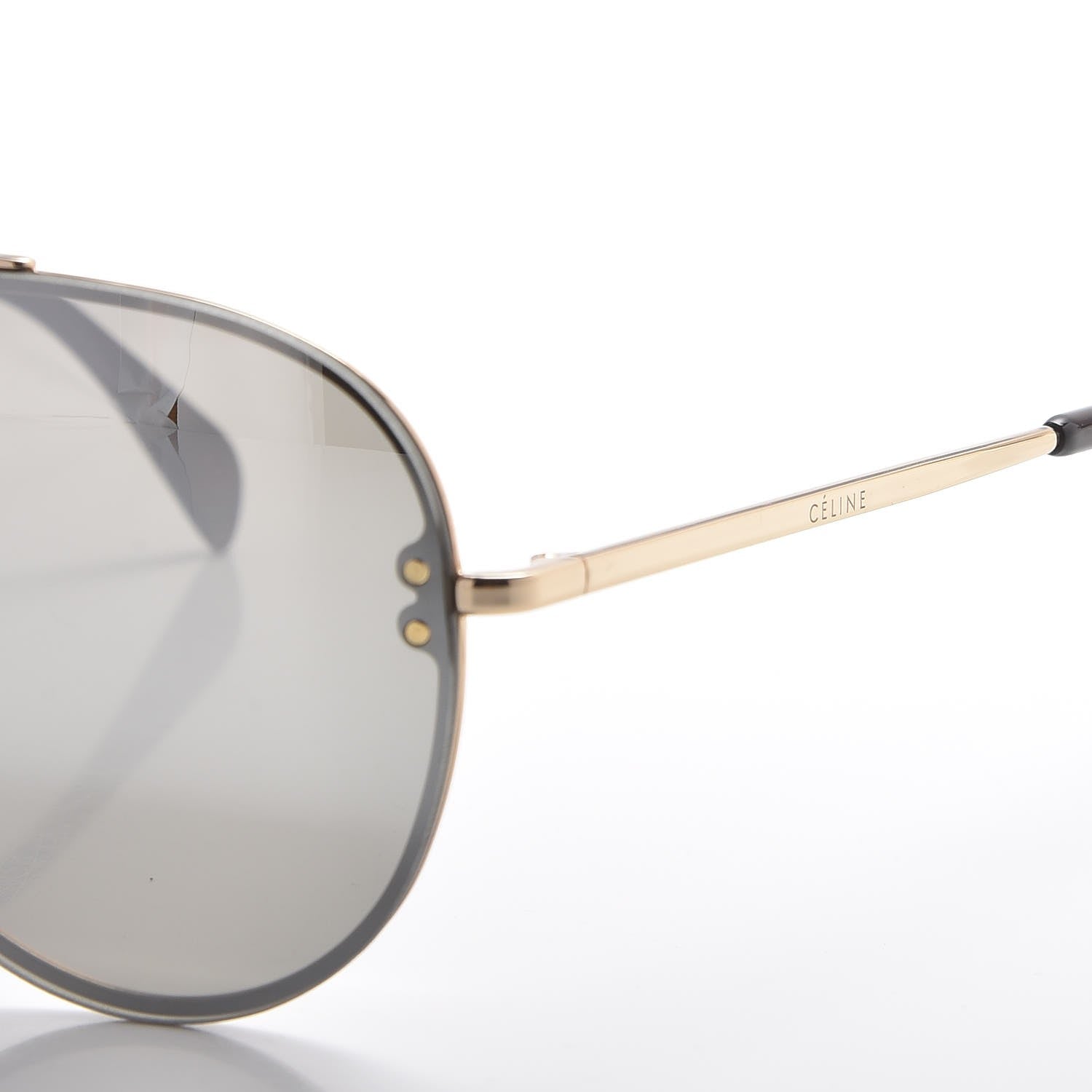 Celine Acetate Mirror Aviator Sunglasses CL41391/S Gold Grey 6 of 7