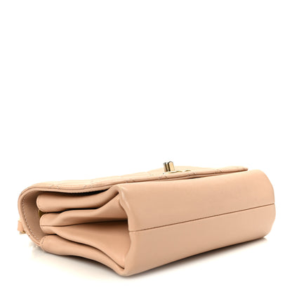 Chanel Calfskin Quilted Pearl Jewel Chain Flap Beige 4 of 11