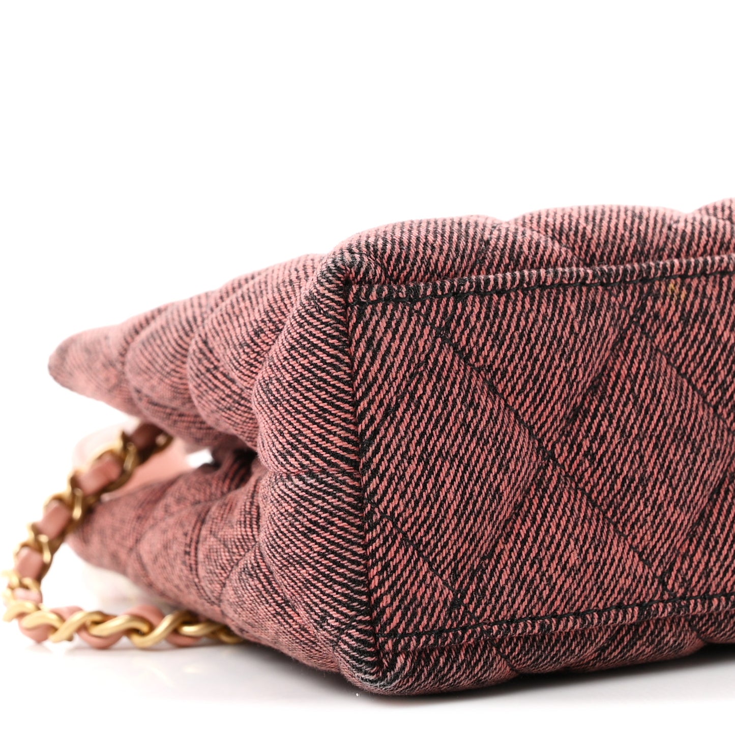 Denim Quilted Nano Kelly Shopper Orange Black