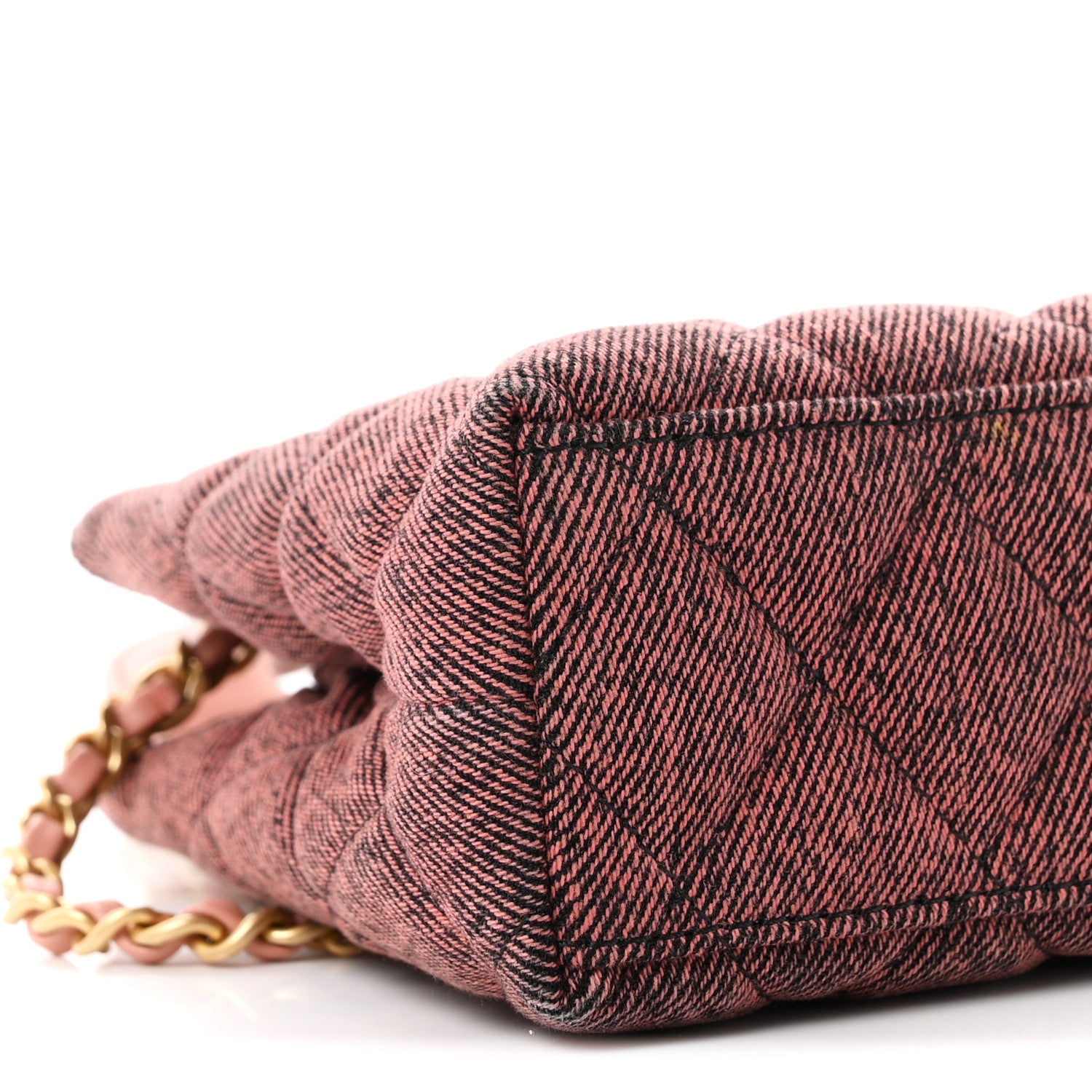 Chanel Denim Quilted Nano Kelly Shopper Orange Black 9 of 11