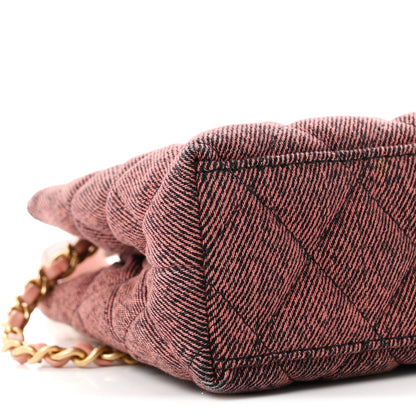 Chanel Denim Quilted Nano Kelly Shopper Orange Black 9 of 11