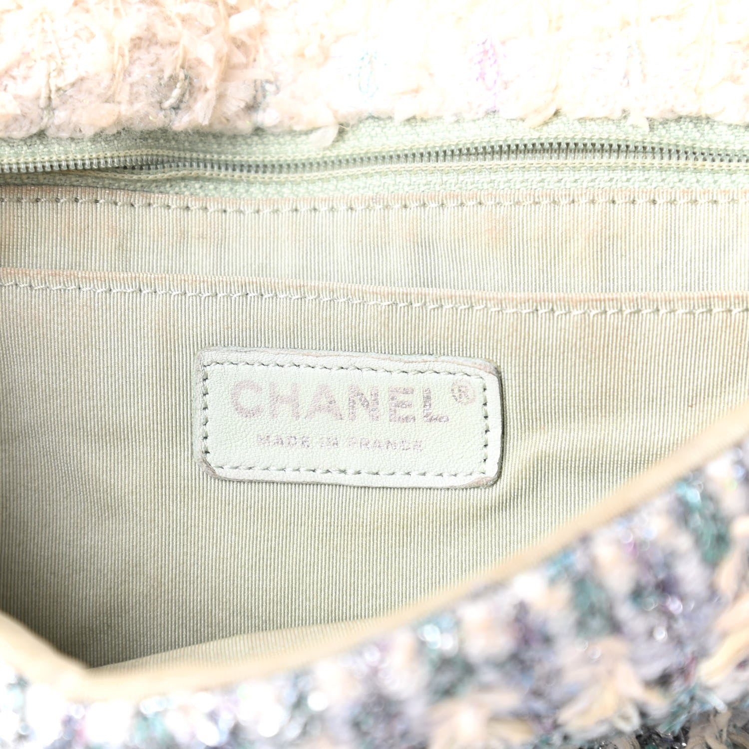 Chanel Tweed Quilted Medium Single Flap Blue Multicolor 8 of 10
