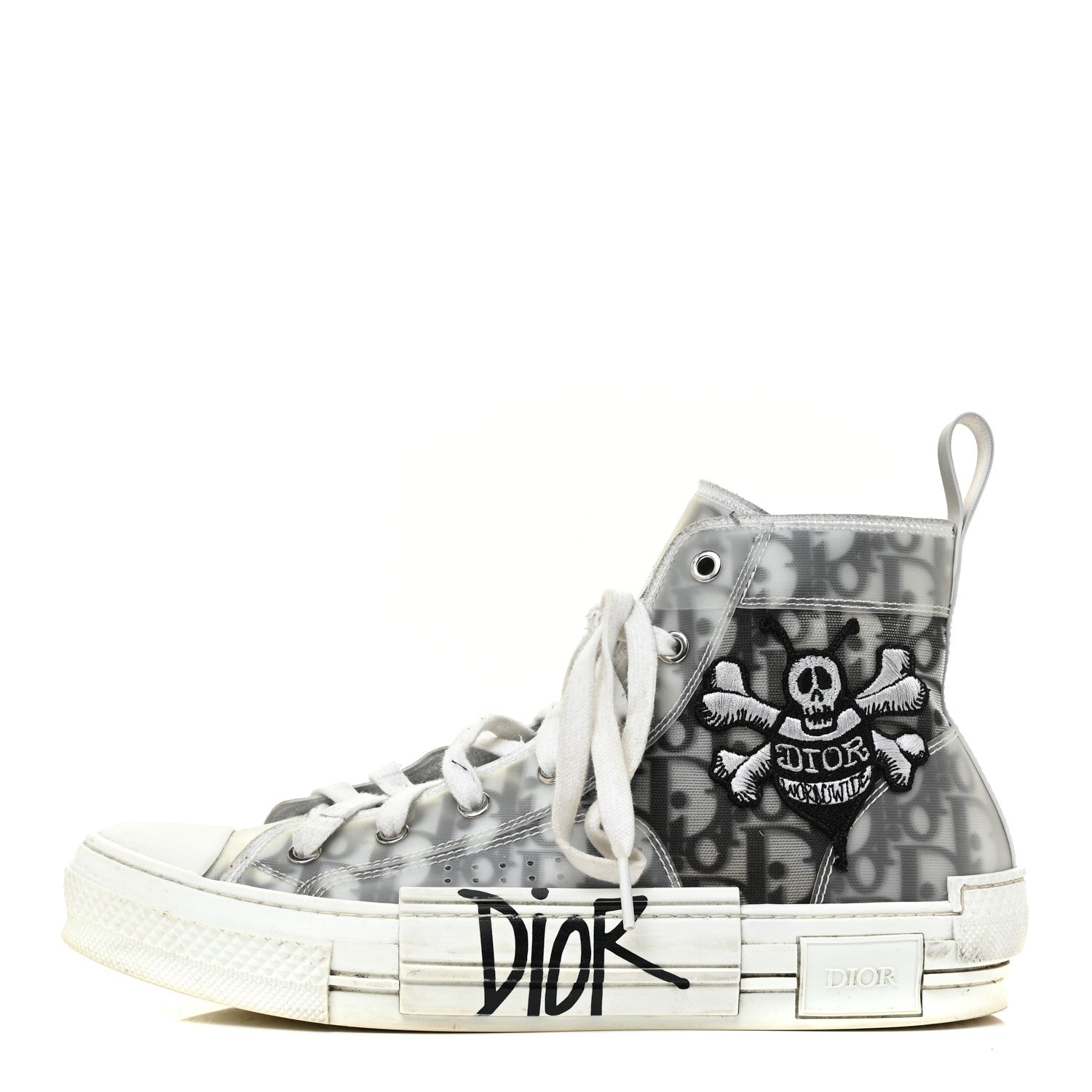 Christian Dior X SHAWN STUSSY Canvas Oblique Mens Bee B23 High Top Sneakers 41 White Black 1 of 19