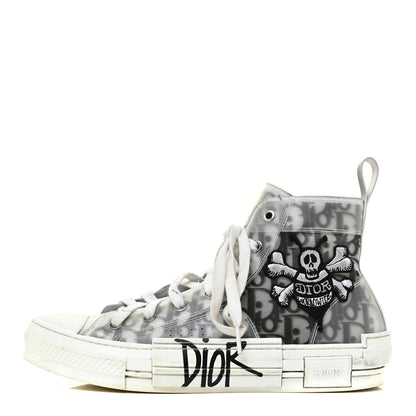 Christian Dior X SHAWN STUSSY Canvas Oblique Mens Bee B23 High Top Sneakers 41 White Black 1 of 19