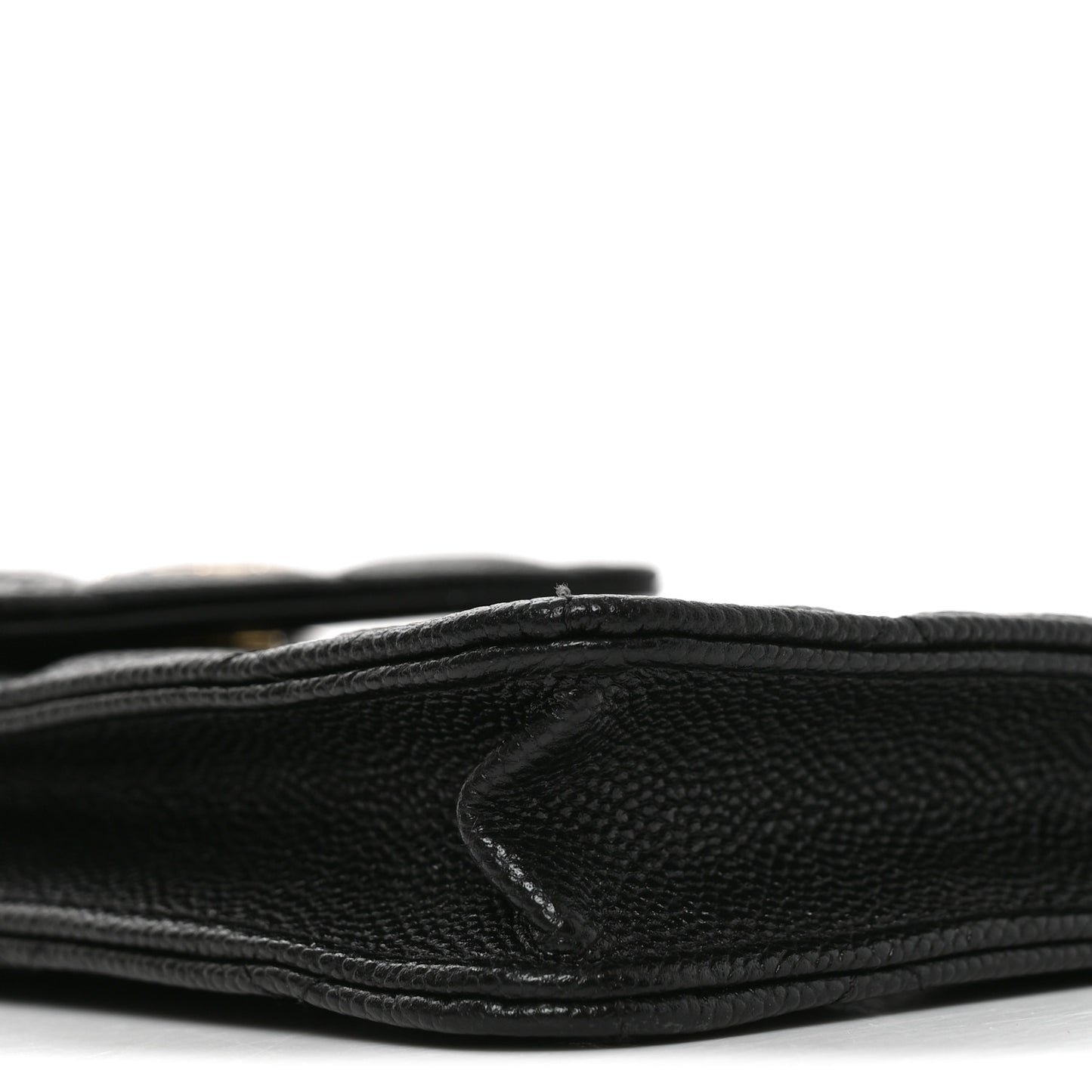 Caviar Quilted Bow Phone Holder Black