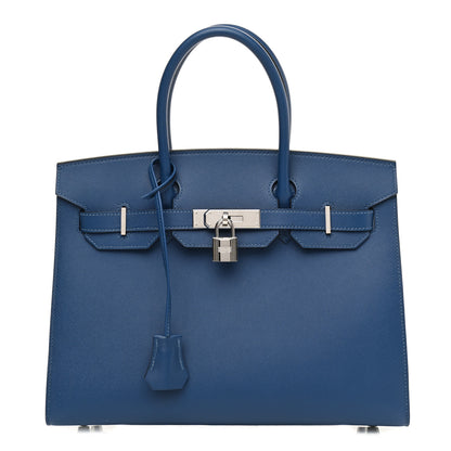 Hermes Madame Calfskin Birkin Sellier 30 Deep Blue 1 of 13