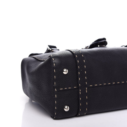 Fendi Calfskin Romano Selleria Medium Linda Satchel Black 8 of 11