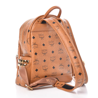 MCM Visetos Side Stud Mini Stark Backpack Cognac 3 of 8