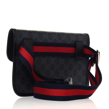 Gucci GG Supreme Monogram Web Slim Belt Bag Black Grey 3 of 12