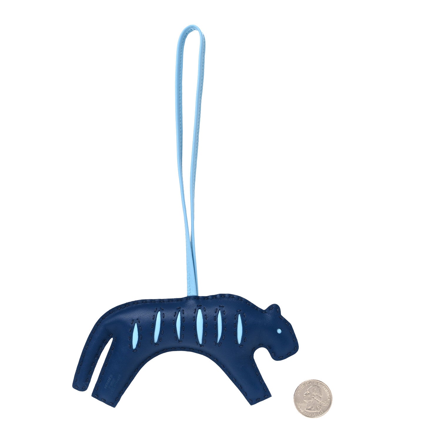 Hermes Milo Lambskin Rooroo Bag Charm Pain D'Epice Bleu de Malte Celeste 2 of 4