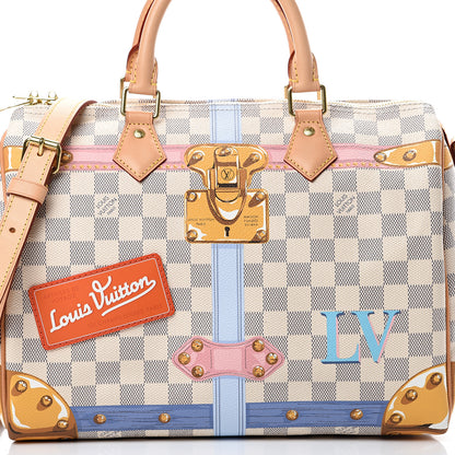 Louis Vuitton Damier Azur Summer Trunks Speedy Bandouliere 30 7 of 11