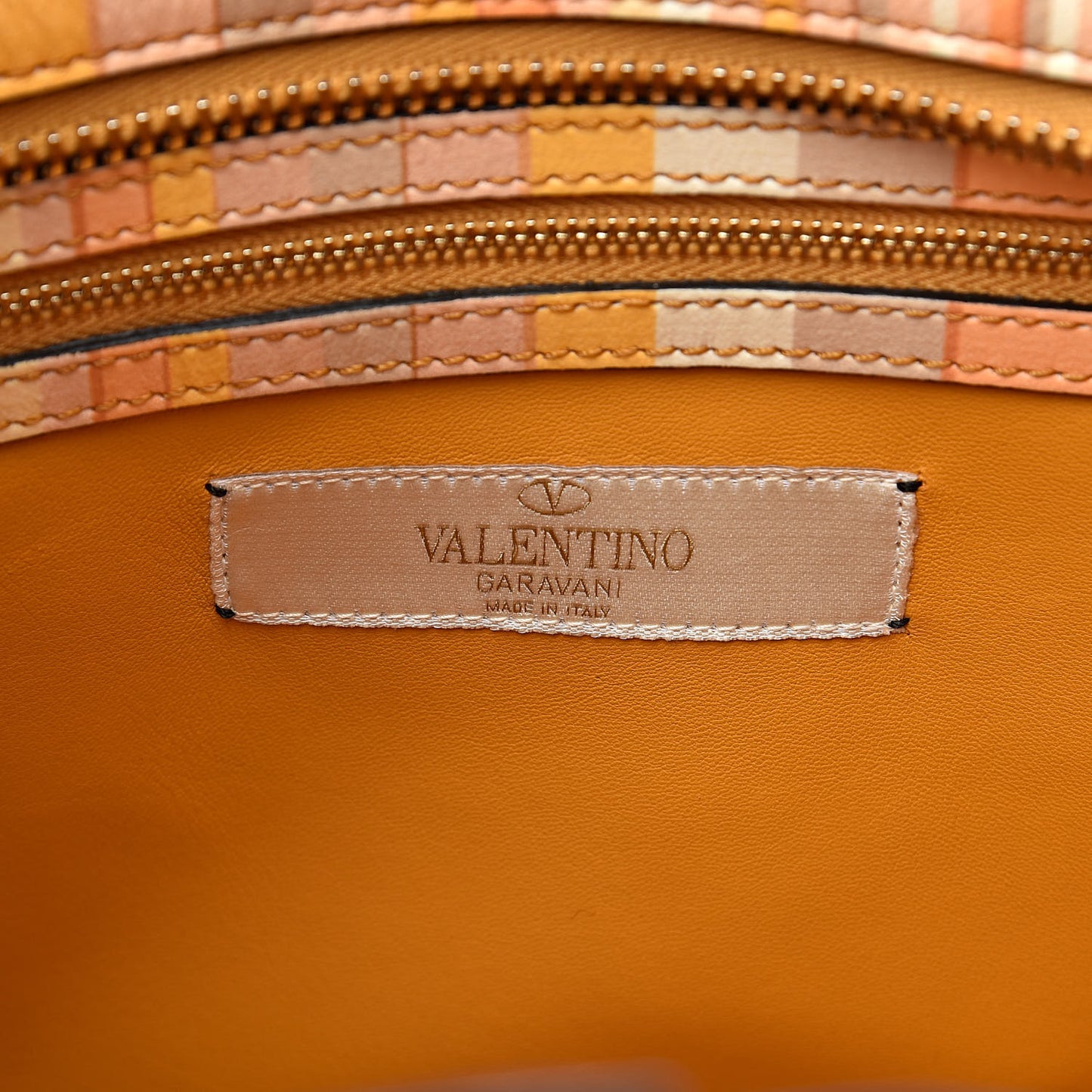 Vitello Native Couture 1975 Rockstud Double Handle Tote Mandarin Sorbet