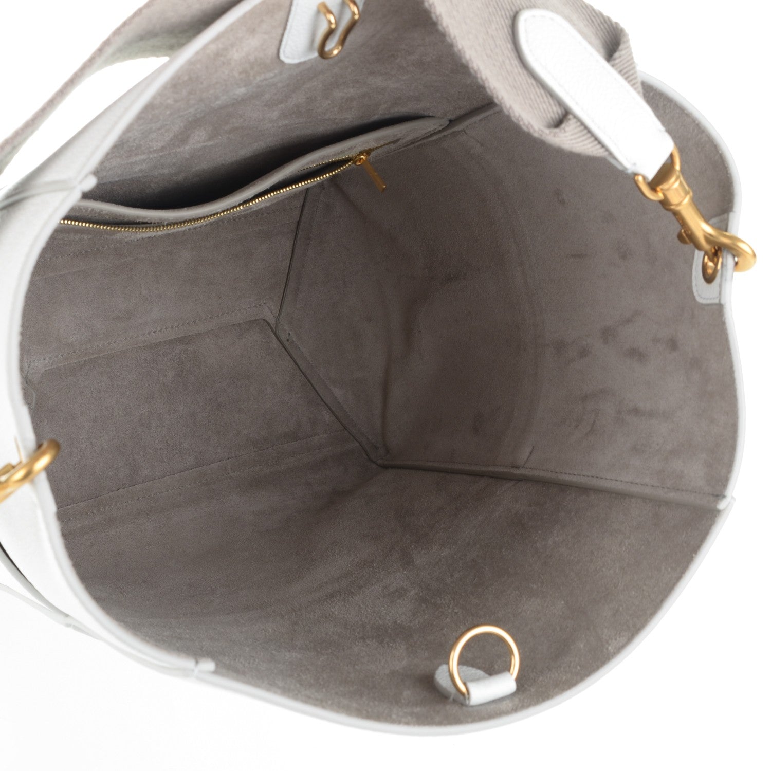 Celine Soft Grained Calfskin Sangle Bucket Bag White 5 of 7