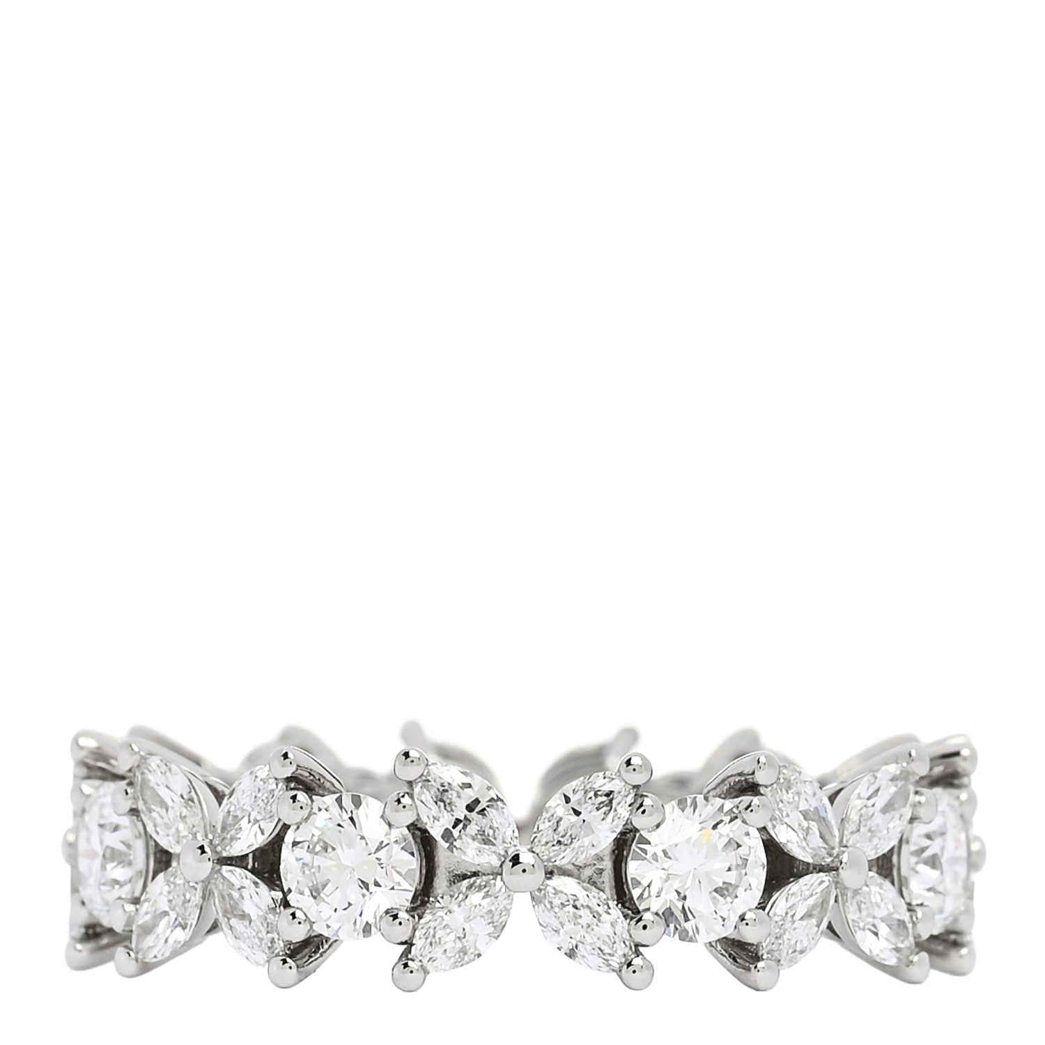Tiffany Platinum Diamond Victoria Wide Band Ring 56/7.5 3 of 5