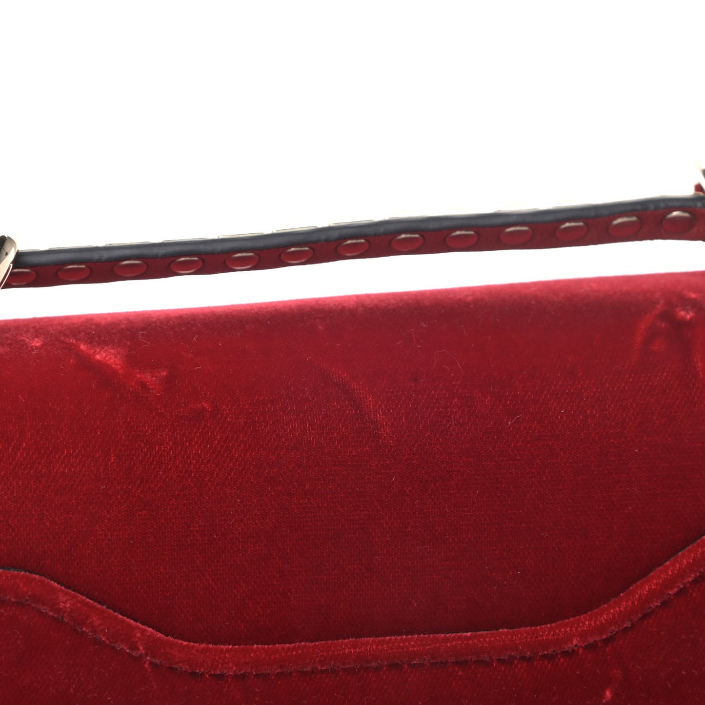 Velvet Small Rockstud No Limit Shoulder Bag Red