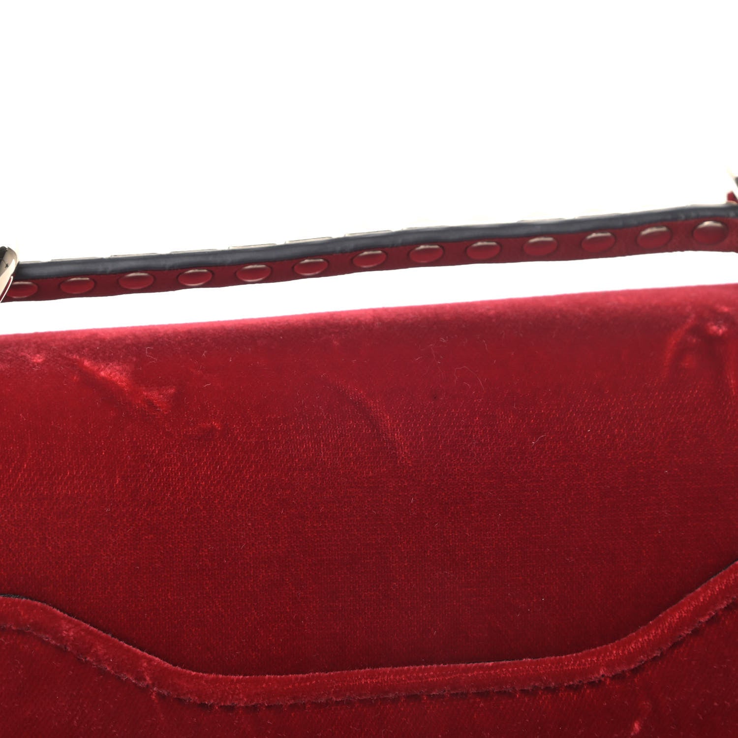 Valentino Garavani Velvet Small Rockstud No Limit Shoulder Bag Red 6 of 6