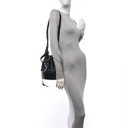 Loewe Calfskin Medium Balloon Bucket Bag Black Tan 2 of 14