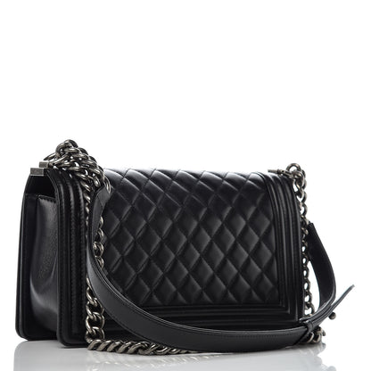 Chanel Lambskin Quilted Medium Boy Flap Black 3 of 12