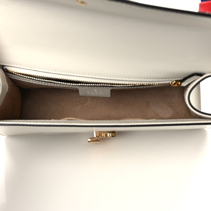 Gucci Calfskin Web Medium Sylvie Top Handle Bag White 5 of 10