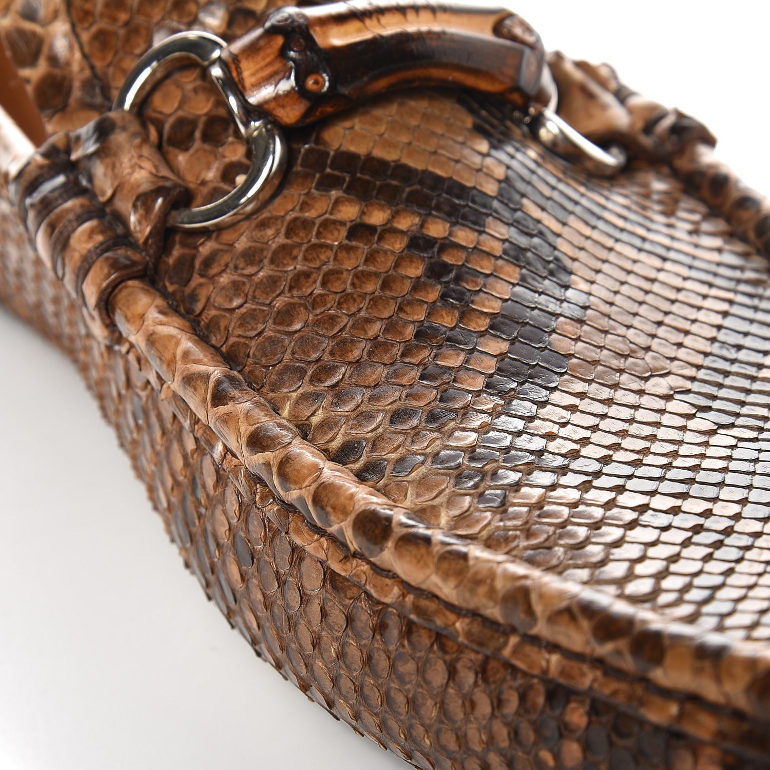 Gucci Mens Python Bamboo Horsebit Moccasin 7.5 Natural 8 of 8