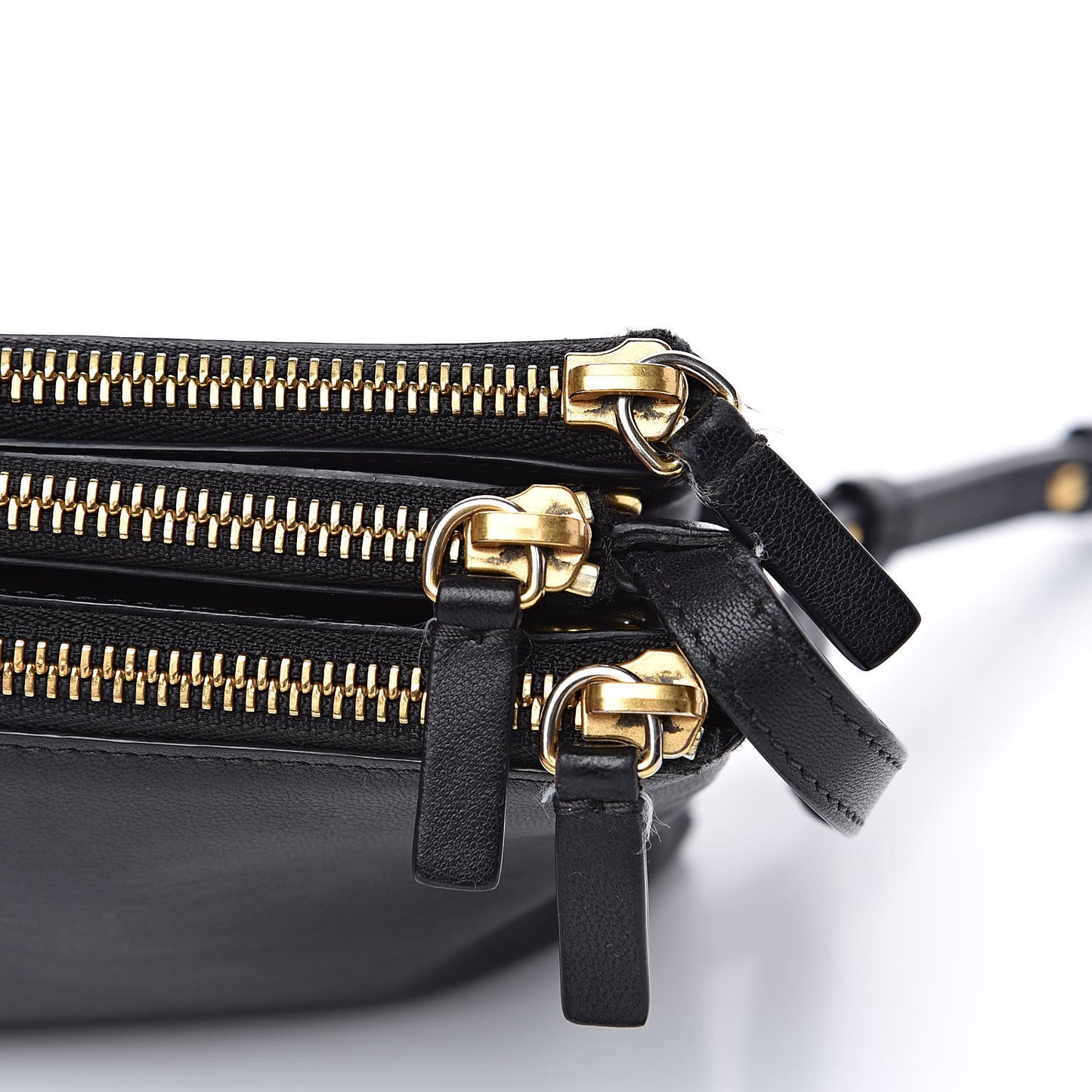 Lambskin Small Trio Crossbody Bag Black