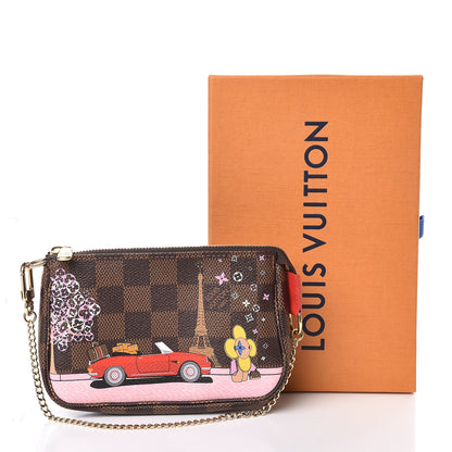 Louis Vuitton Damier Ebene 2019 Christmas Animation Mini Pochette Accessories Red 8 of 8
