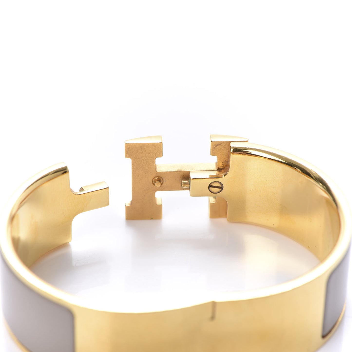 Enamel Wide Clic Clac H Bracelet PM Marron Glace