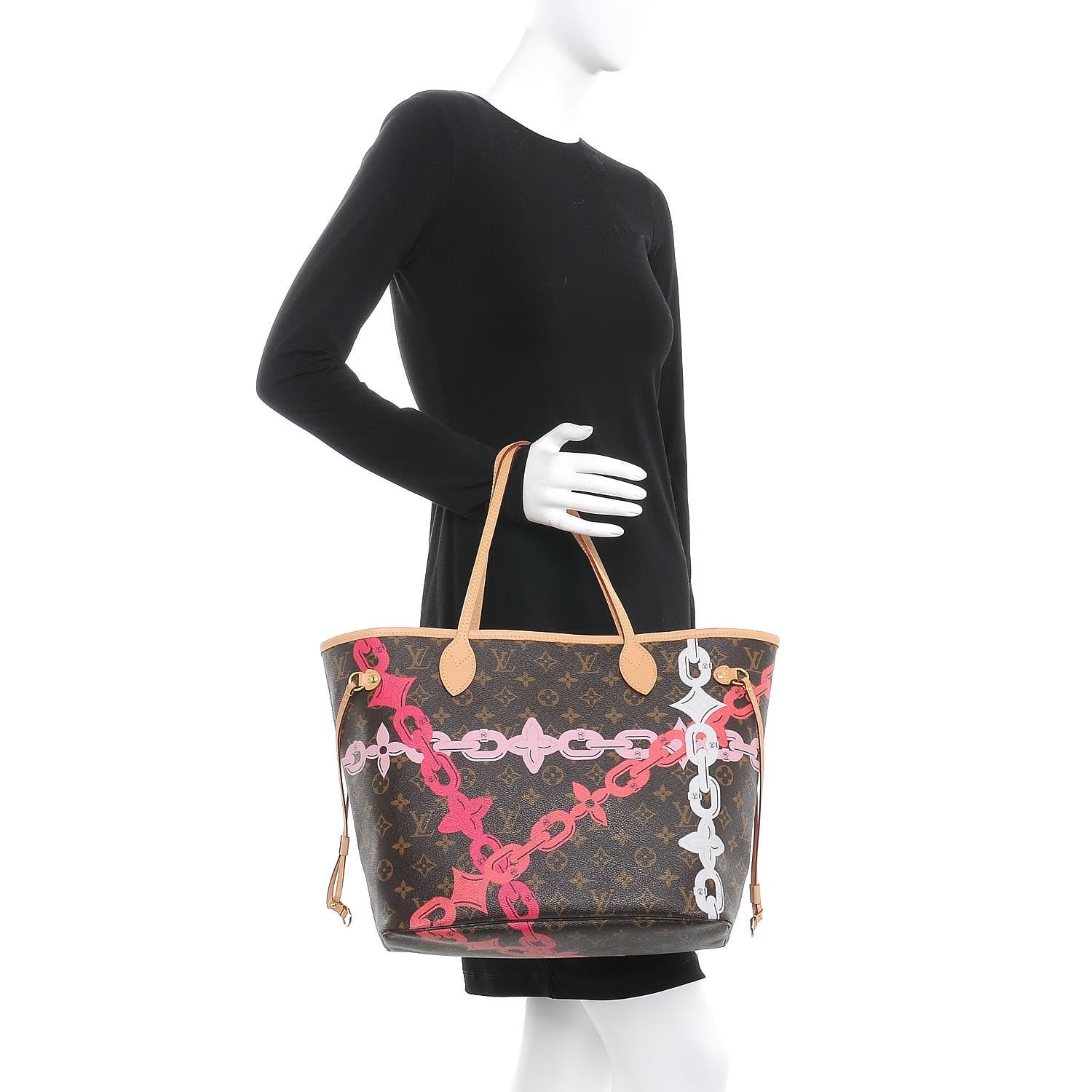 Louis Vuitton Monogram Bay Neverfull MM Rose Ballerine Poppy 2 of 7