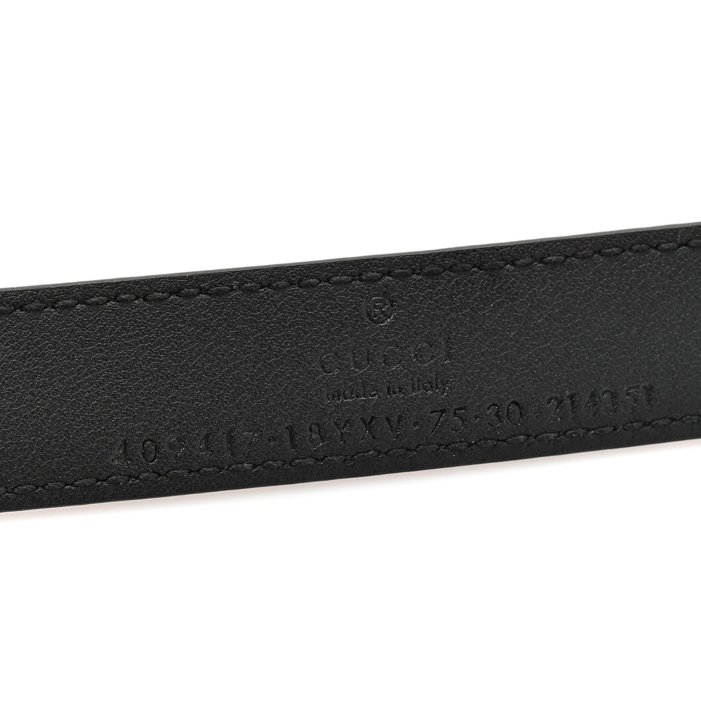 Azalea Calfskin Enamel Monochrome Double G 20mm Belt 75 30 Black