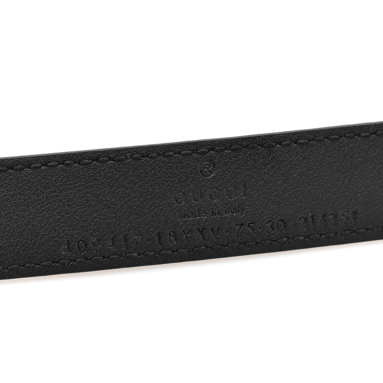 Gucci Azalea Calfskin Enamel Monochrome Double G 20mm Belt 75 30 Black 4 of 5