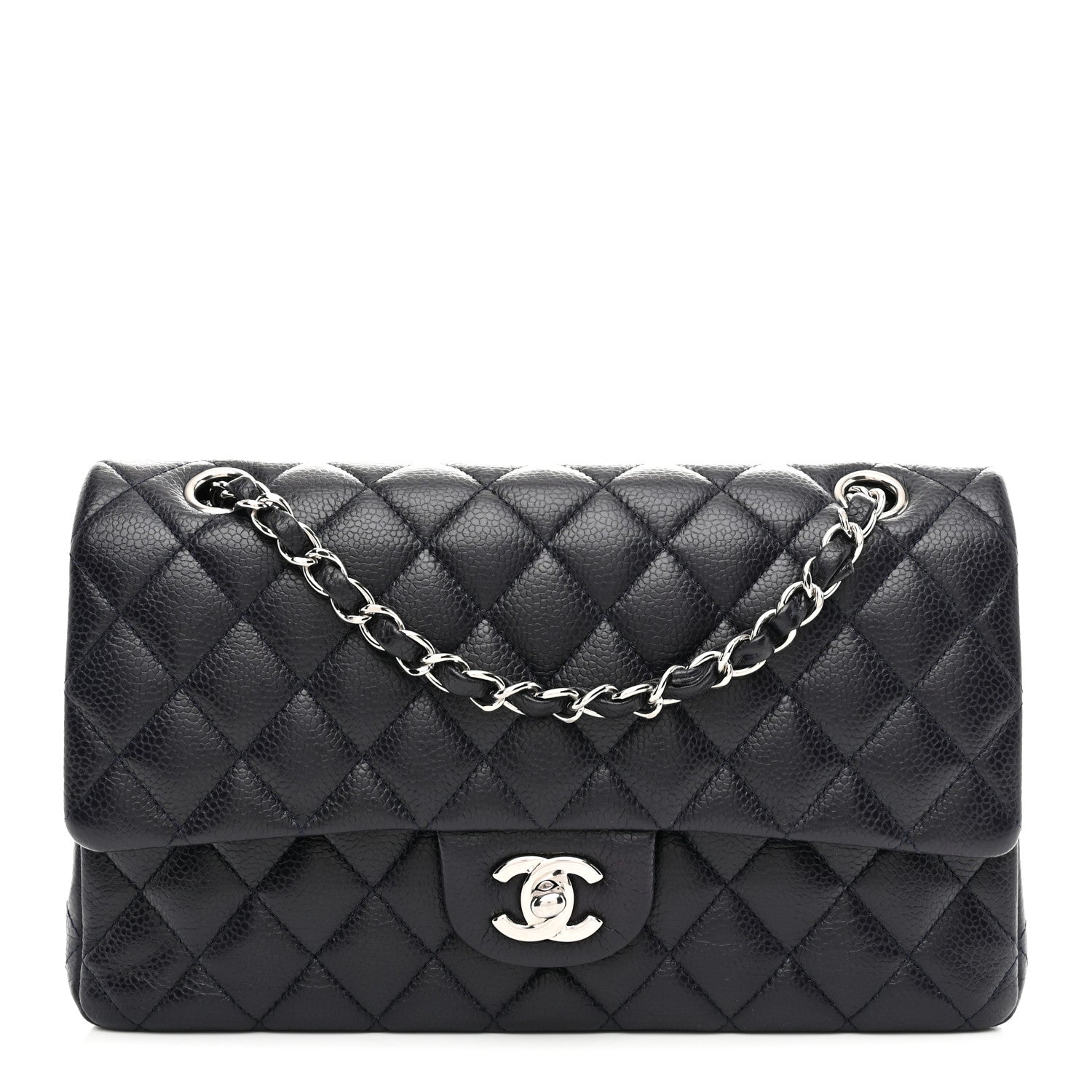 Chanel Caviar Quilted Medium Double Flap Navy 1 of 10