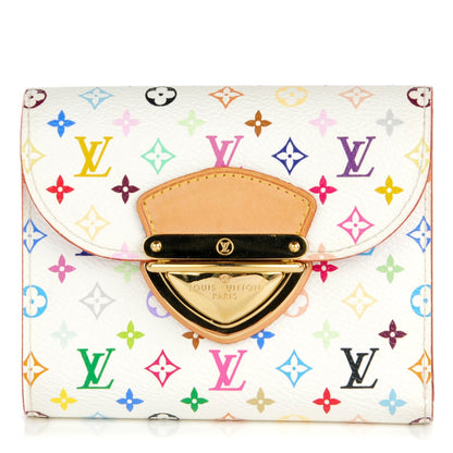 Louis Vuitton Monogram Multicolor Joey Wallet White Litchi 1 of 8