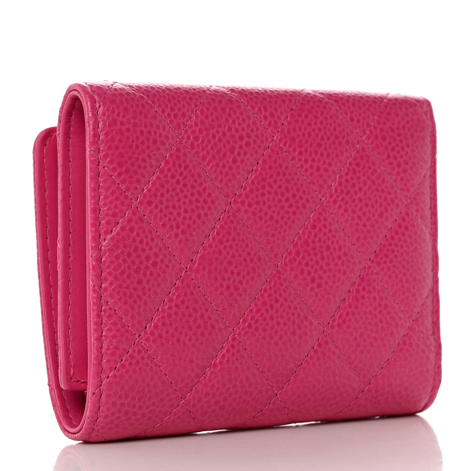 Chanel Caviar Quilted Compact Zipped Wallet Pink 3 of 8