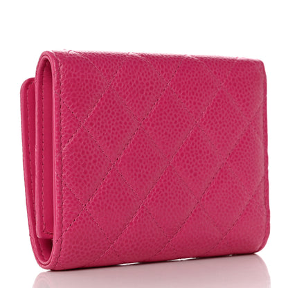 Chanel Caviar Quilted Compact Zipped Wallet Pink 3 of 8