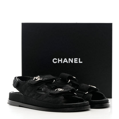 Chanel Mixed Fibers Velcro Dad Sandals 39.5 Black 15 of 15