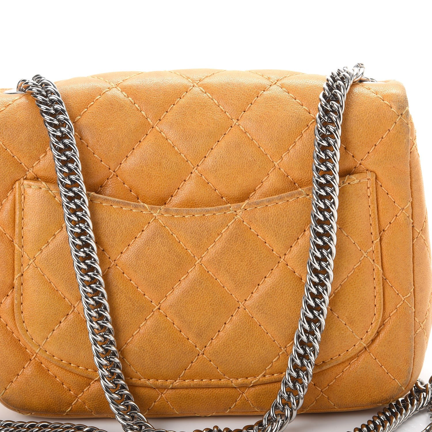 Chanel Glazed Lambskin Quilted Mini Bijoux Chain Square Flap Mango 12 of 18