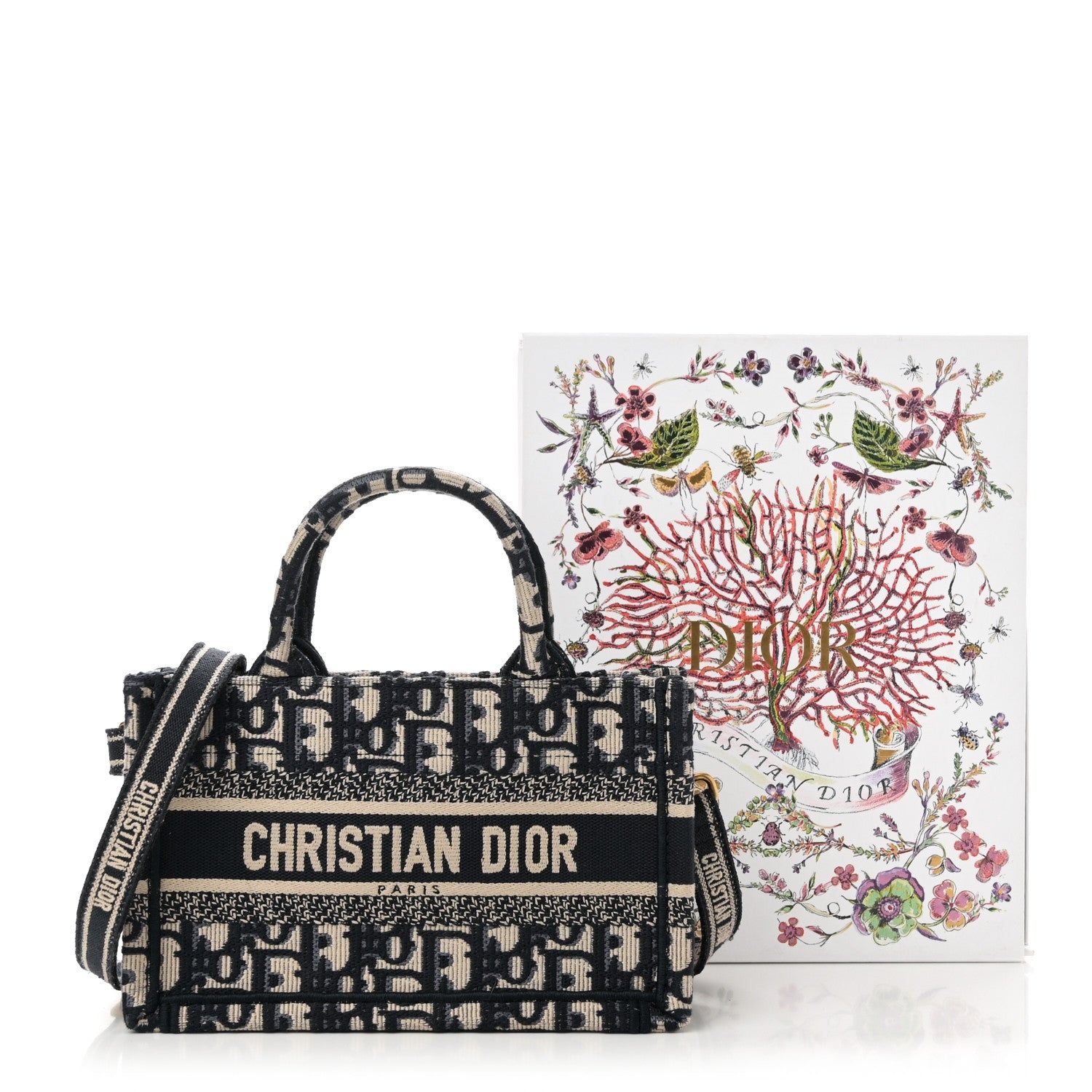 Christian Dior Oblique Mini Book Tote With Strap Blue Multicolor 11 of 11