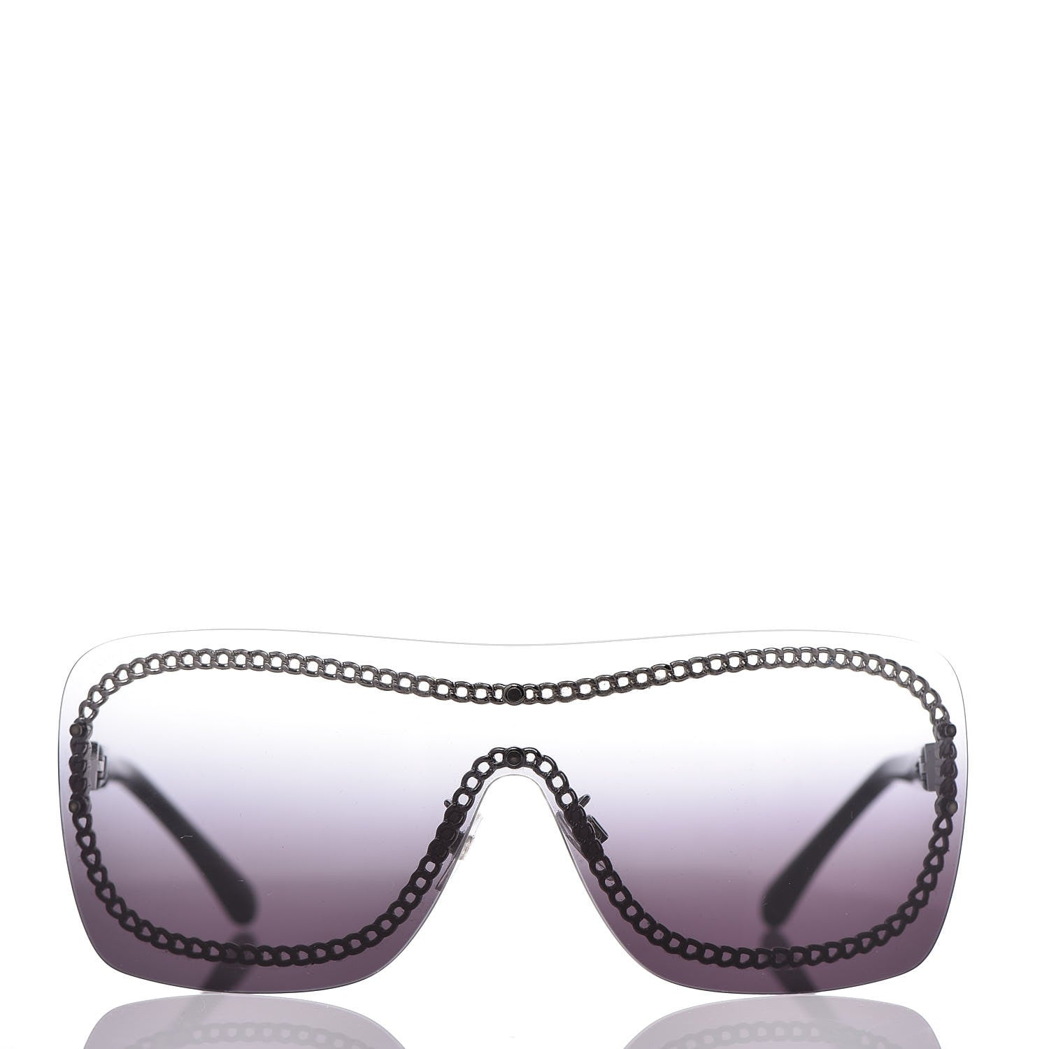 Chanel Rimless Shield Sunglasses 4243 Gradient Gray Black 2 of 7