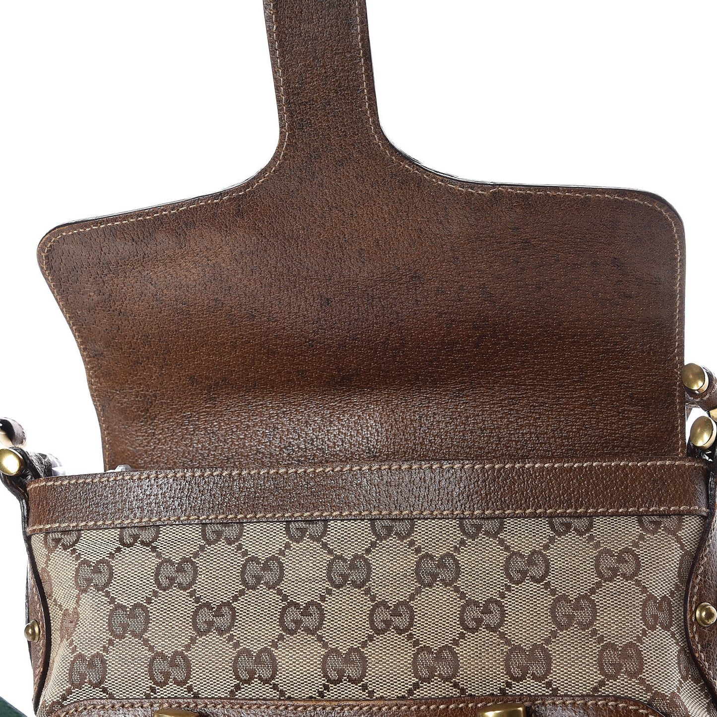 Monogram Studded Pelham Runway Flap Bag Brown