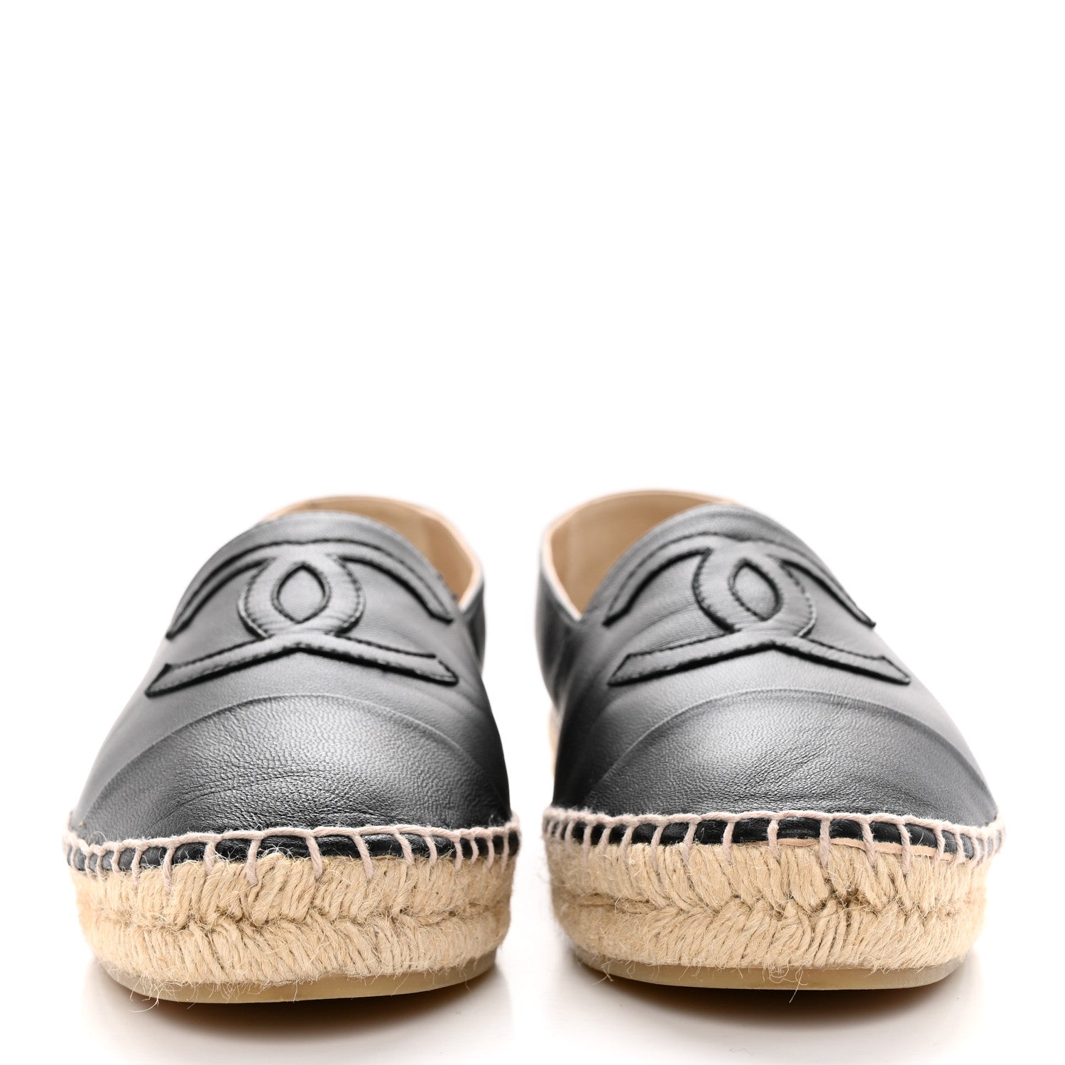Chanel Lambskin CC Espadrilles 37 Black 2 of 16