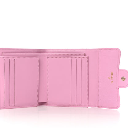 Chanel Caviar Quilted Compact Flap Wallet Pink 5 of 9