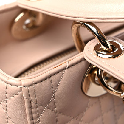 Christian Dior Lambskin Cannage Medium Lady Dior Beige 10 of 13