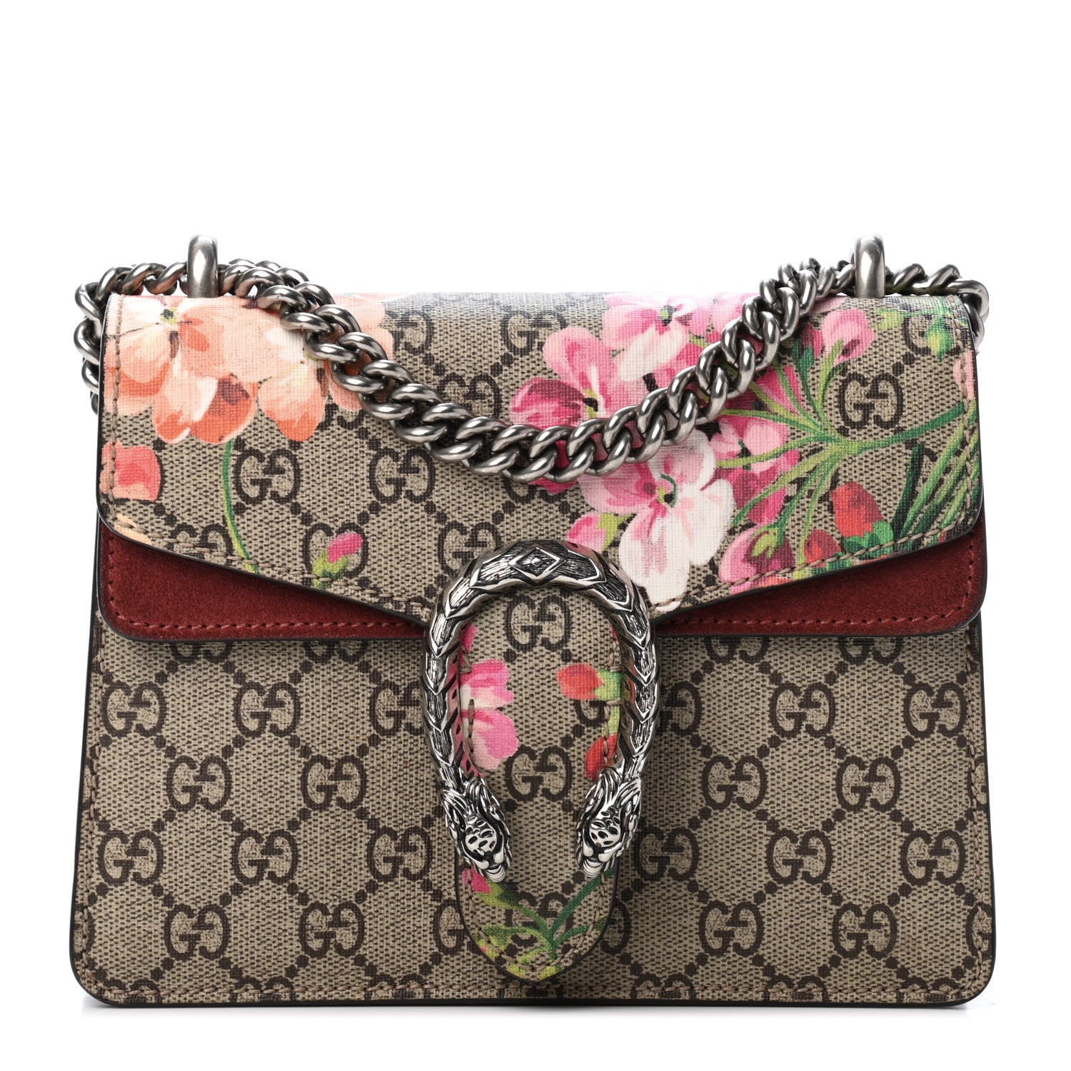 Gucci GG Supreme Monogram Blooms Mini Dionysus Shoulder Bag Beige Multicolor Dry Rose 1 of 4