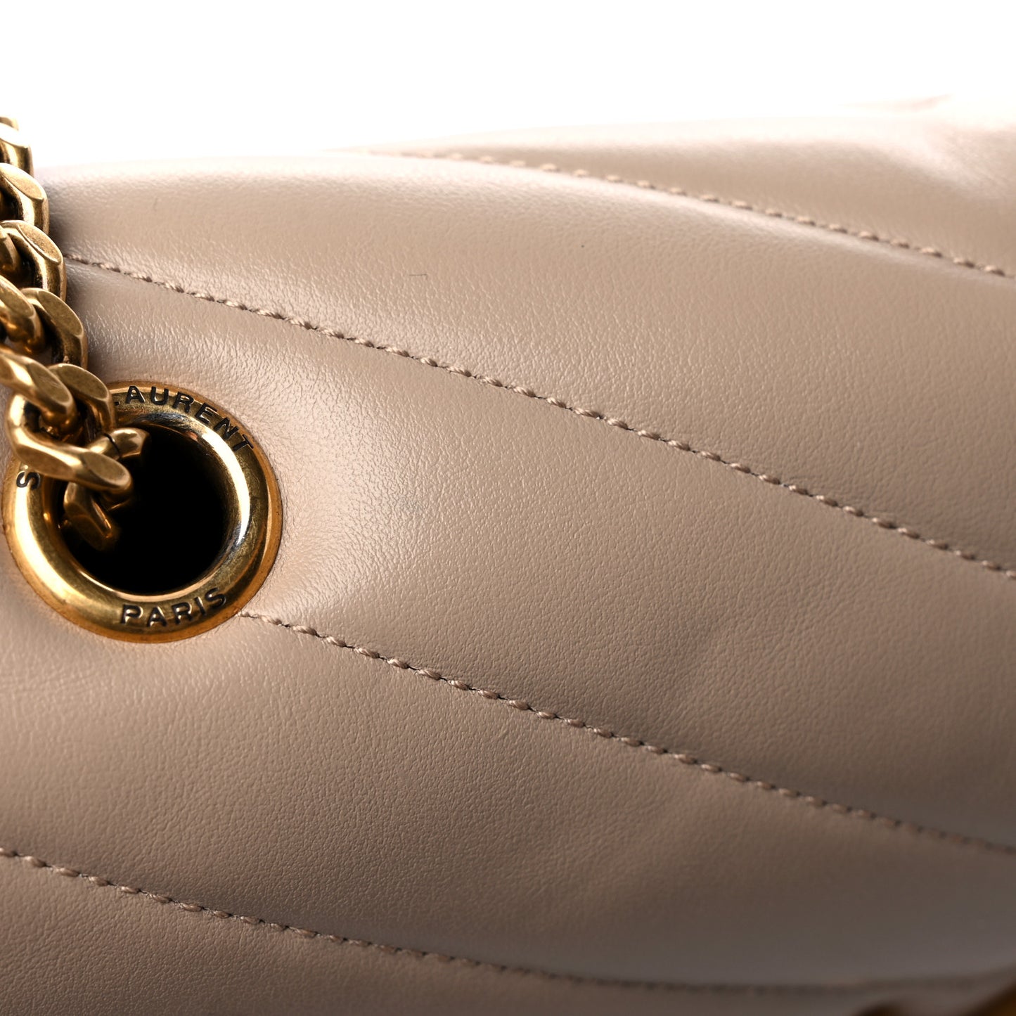 Calfskin Y Quilted Monogram Medium Loulou Chain Satchel Light Natural