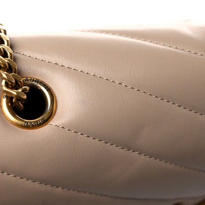 Saint Laurent Calfskin Y Quilted Monogram Medium Loulou Chain Satchel Light Natural 20 of 21