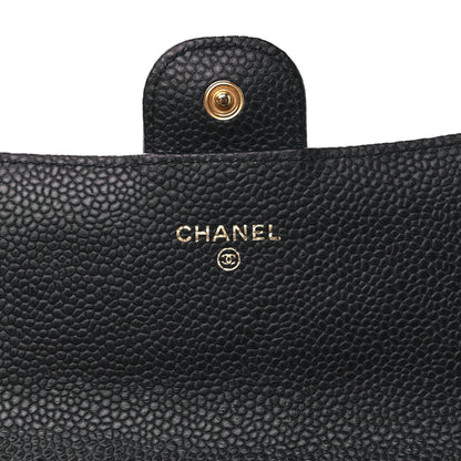 Chanel Caviar Quilted Large Gusset Flap Wallet Black 6 of 9