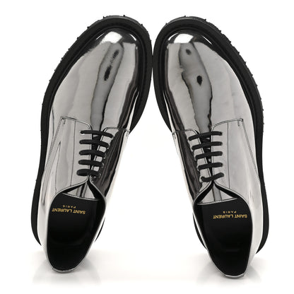 Saint Laurent Soft Laminato Mens Army 20 Derby Shoes 41 Metal Shotgun 2 of 10