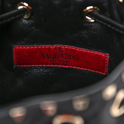 Valentino Garavani Nappa Mini Rockstud Spike Bucket Bag Black 6 of 10